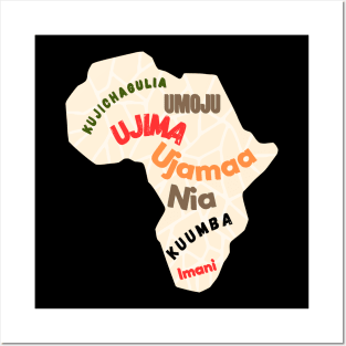 Kwanzaa African Continent Map Posters and Art
